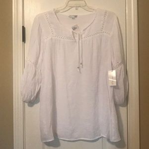 White spring tunic SZ 2X NWT